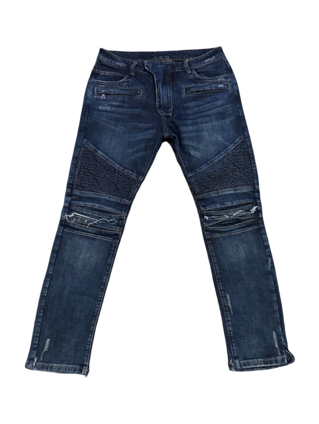 Balmain Men’s Slim Biker Jeans In Dark Blue